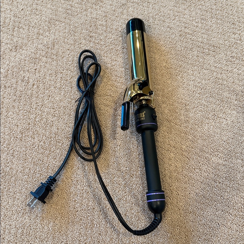 Gold and Black Curling Iron